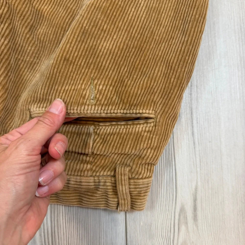 Polo Ralph Lauren Andrew Pant Mens 30x28 Tan Corduroy Pleated Straight Leg Pant